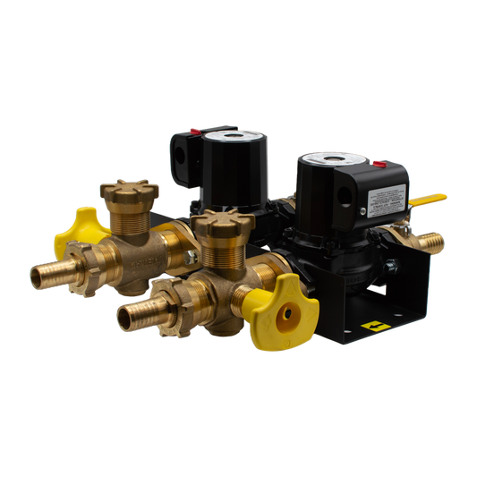 DUPLEX GLP PRESSURIZED FLOW CENTER WITH 3-WAY BALL VALVES