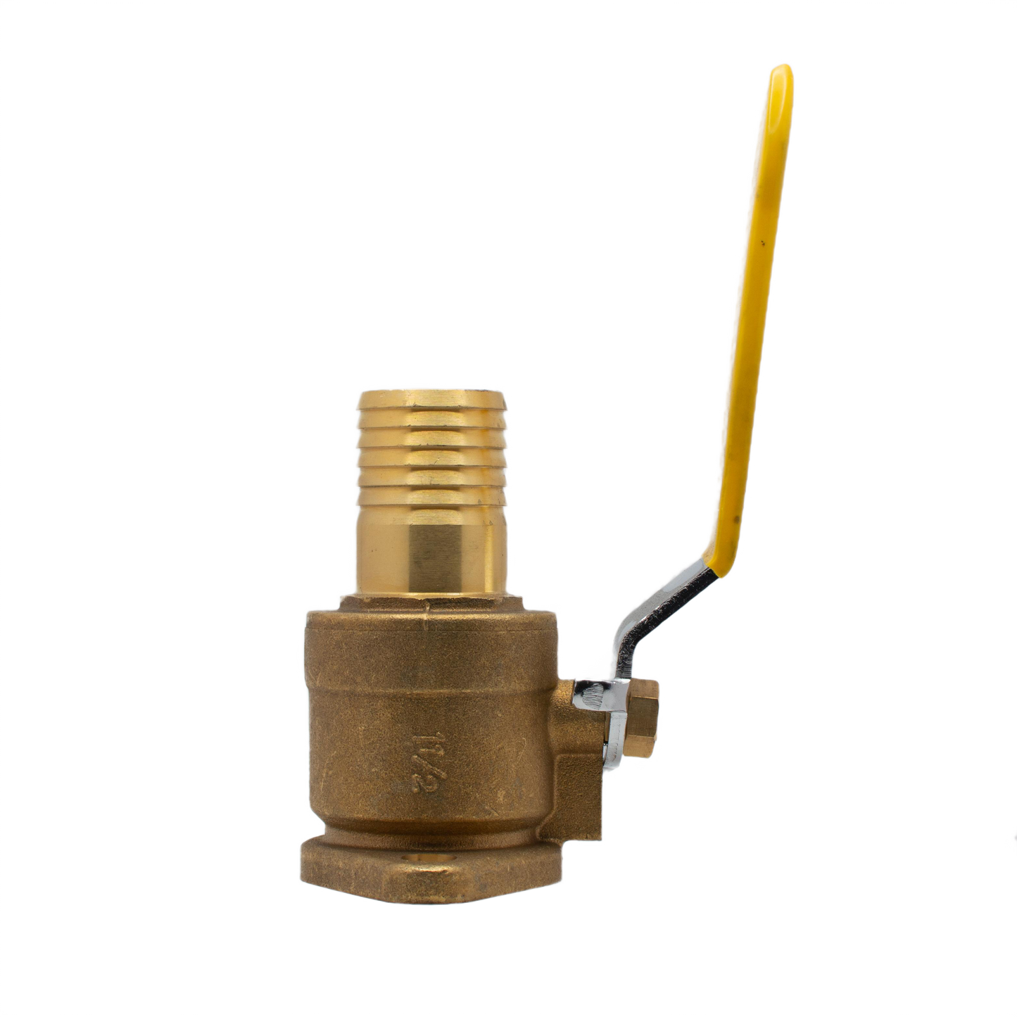 1.50" FLANGED X 1.50" BARBED BRASS BALL VALVE