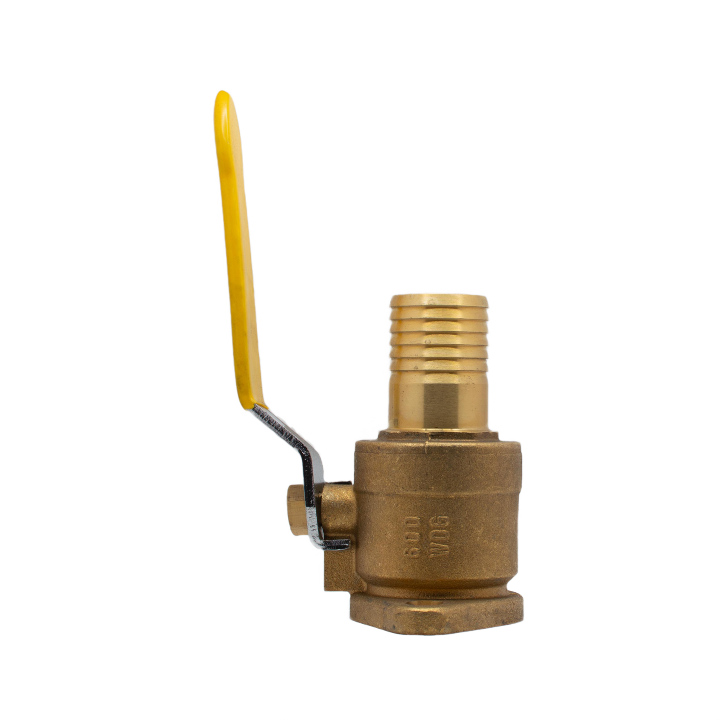 1.50" FLANGED X 1.50" BARBED BRASS BALL VALVE