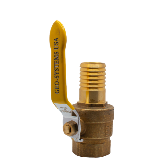 1.25" FPT x 1.25" BARBED BRASS BALL VALVE